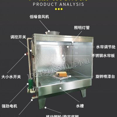 河北水帘柜喷油柜喷漆水淋柜江苏不锈钢喷漆柜浙江环保水帘机